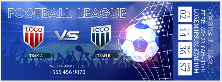 Football League Ticket Template 02