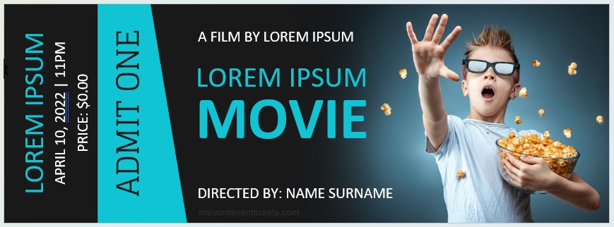 Movie Party Ticket Template 01