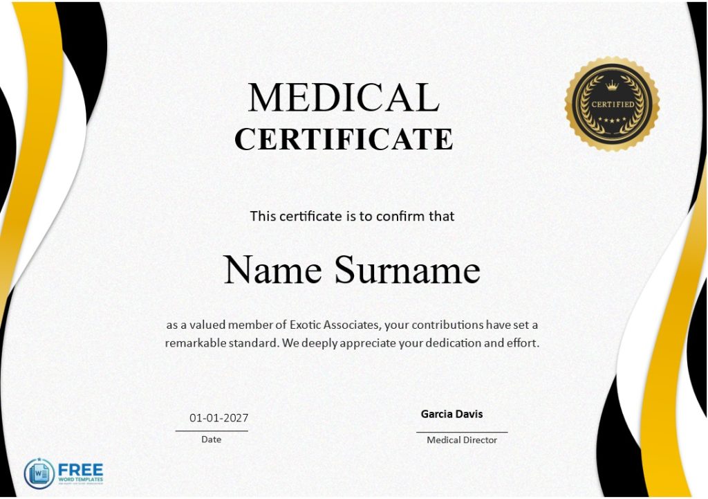 Medical Workshop Certificate