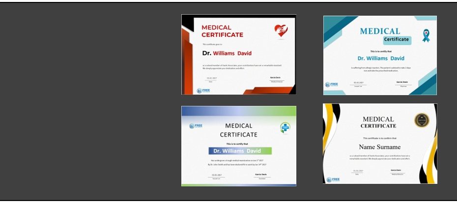 medical certificate templates