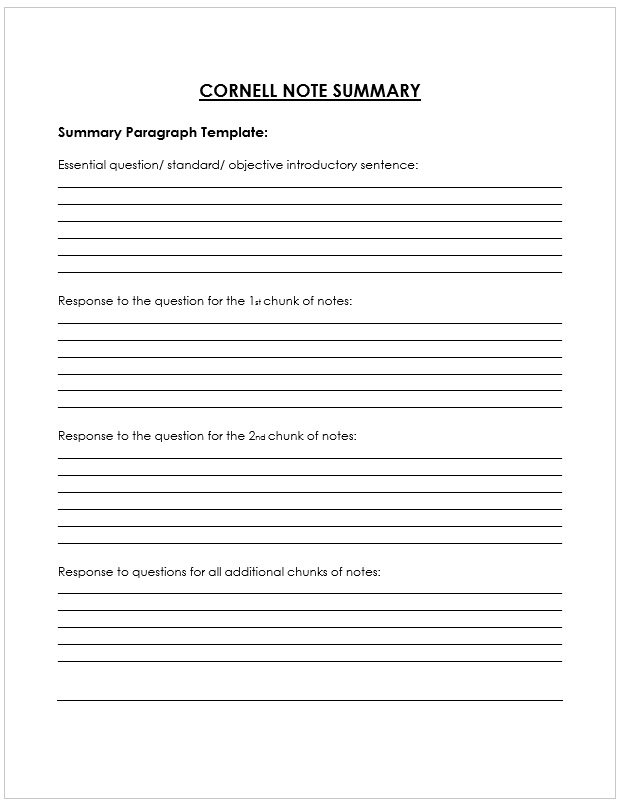Cornell Notes-Summary