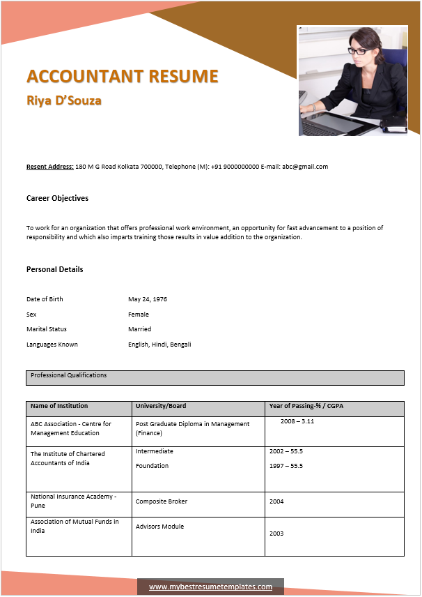 ATS friendly modern resume template