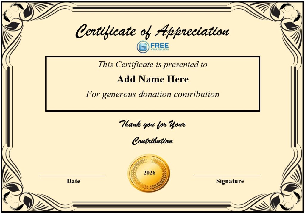 Certificate of Appreciation Template