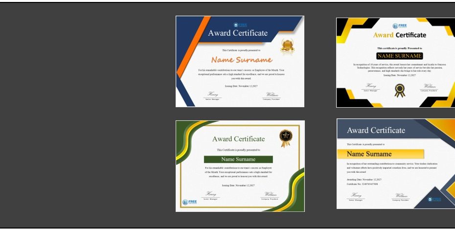 award certificate templates