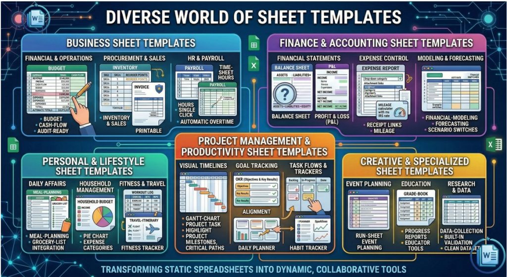types of sheet templates