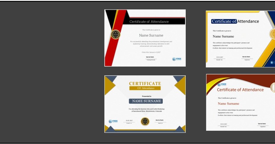 Certificate of Attendance Templates