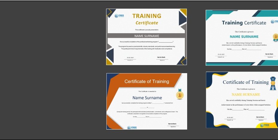 Training Certificate Templates