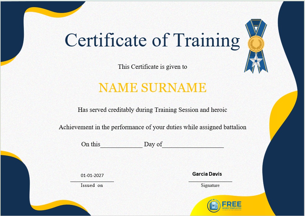 Training Certificate Templates